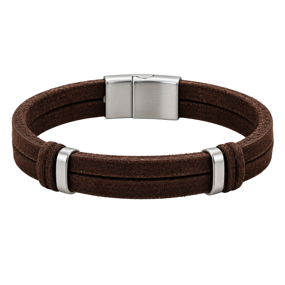Premium Double-Strand Suede Bracelet – Dark Brown | GRIINBOUND